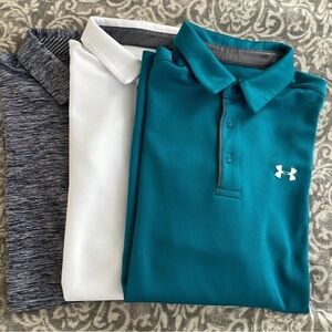Under Armour Men's Polo Shirts - Blue, White, Gray